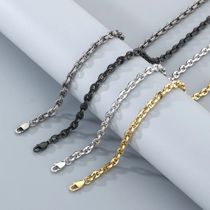 Stainless Steel Pig Nose Chain Necklace And Bracelet Hip Hop Punk Simple Fashion Jewelry For Men Women Polished