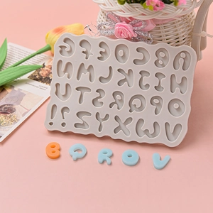 Alphabet silicone mold for chocolate and fondant DIY with colorful 3D letters