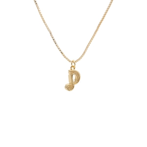 Detailed view of a gold-plated musical note pendant necklace with fine box chain