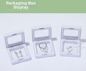 White square PE film suspension frame boxes for earring ring and necklace storage
