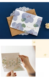 Detail of 3D pop-up flower card with kraft envelope and As You Wish artistic greeting