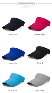 Display a matrice di visiere parasole in rete traspirante in sei diversi colori sportivi