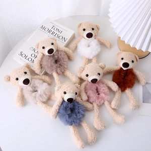 Cute Cartoon Plush Bear Rabbit Hair Ties Soft Teddy Velvet Elastic Scrunchies For Girls Women Sweet Hair Accessories