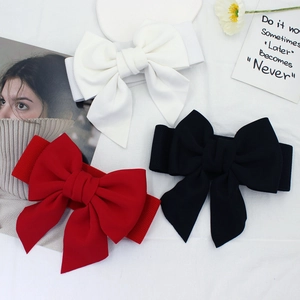 Elegant wide elastic waist belts with oversized bows in white, red and black colors