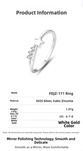 Detail view of S925 silver ring with star design and cubic zirconia specs