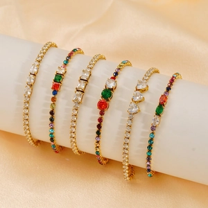 Luxurious titanium steel tennis bracelets featuring sparkling zircon stone settings