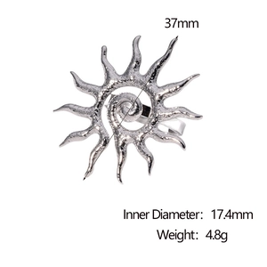 Detail showing sunburst ring dimensions with a 17.4mm inner diameter and 37mm width