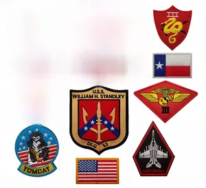 Detailed set of 11 Top Gun Maverick embroidered military patches for flight jackets