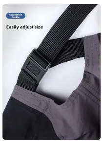 Detail of adjustable nylon strap and matte buckle on quick-dry outdoor sports cap
