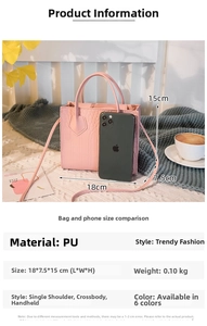 Pink crocodile-embossed mini square bag size 18x7.5x15cm with a phone for scale