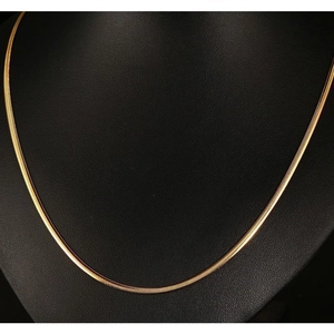 Minimalist Flat Snake Bone Chain Necklace Stainless Steel 18K Gold Plated Choker Jewelry For Women