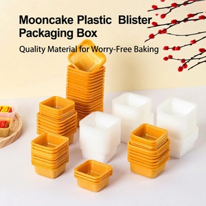 Mooncake Tray Plastic Food Grade Dessert Packaging Base Square Round Baking Holder Thickened