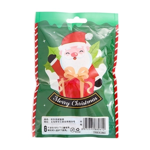 Christmas blind bag stationery kit featuring a cute Santa Claus cartoon on green packaging