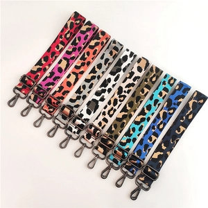 Adjustable wide shoulder strap set with various colorful leopard patterns for crossbody bags