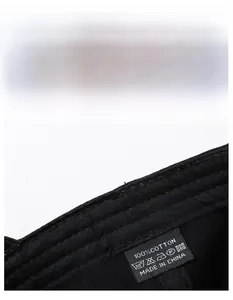 Detail of 100% cotton baseball cap showing internal sweatband and quality stitching