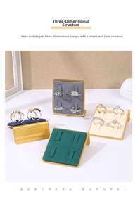 L-shaped metal ring display stands with velvet pads in four colors for jewelry exhibits