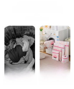 Mesh laundry bags set with cute car prints for protecting delicate clothes in washer