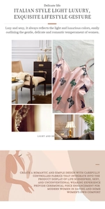 Detail of pink satin camisole with butterfly prints and elegant tassel earrings
