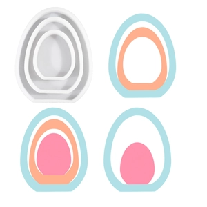 Set di 3 stampi in silicone per uova di Pasqua in varie misure per creazioni fai-da-te