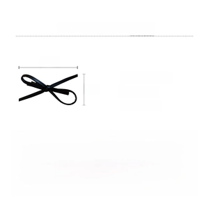 Detail view of black faux leather bow hair clip with size 7.8x1cm and alloy material info
