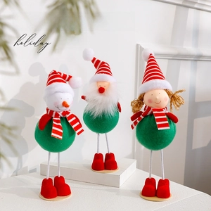 Three-piece Christmas set with Santa, Snowman, and Reindeer plush holiday decorations