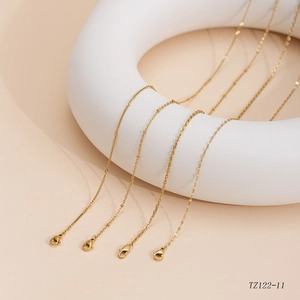 Minimalist gold-plated stainless steel snake and blade chain necklace set for women