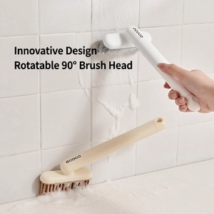 Multi Functional Gap Cleaning Brush With V Shaped Bristles Rotating Head Hidden Tweezer For Bathroom Kitchen Floor Tile