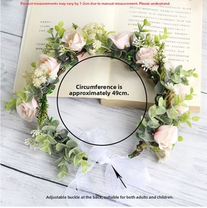Detail of adjustable white chiffon ribbon on the flower crown for custom fit