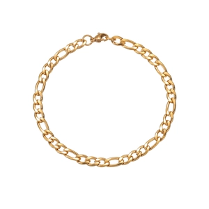 Poliertes goldenes Figaro-Armband aus Edelstahl mit sicherem Karabinerverschluss