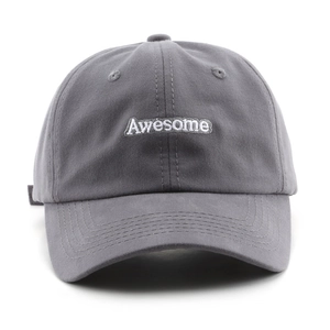 Gorra de béisbol gris clásica con bordado Awesome 3D blanco sobre fondo blanco