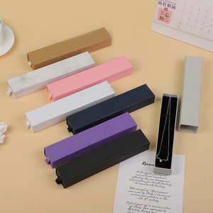 Rectangle cardboard slide-out jewelry gift boxes with ribbon pulls in various colors
