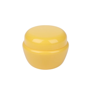 Single yellow mushroom-shaped plastic cosmetic cream jar for professional skin care packaging