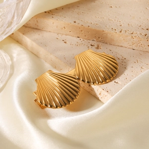 Pince À Cheveux En Acier Inoxydable Plqué Or 18K Coquillage Pince Bec De Canard Style Océan Pour Femmes
