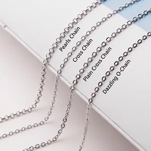 S925 Sterling Silver Necklace Chain Clavicle O-Chain Bead Chain Cross Link Minimalist For Women Elegant Plated Jewelry