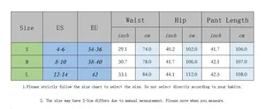 Tableau des tailles pour jeans taille haute à jambes larges avec mesures en cm et pouces