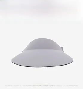 Front view of a light gray wide brim sun visor hat with a seamless foldable design