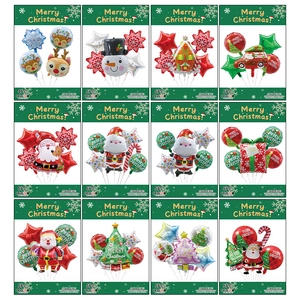 Christmas party decoration set with aluminum foil balloons in 12 festive styles