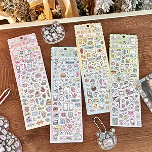 Cute bear themed Korean PVC stickers for DIY journals and acrylic card decorations