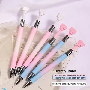 Nail Dotting Pen For Rhinestone Picking Rotating Gradient ABS Plastic DIY Art Tool With Metal Tip