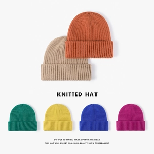 Thick Warm Winter Beanie Hat Faux Rabbit Fur Ribbed Knitted Cuffed Outdoor Solid Color Cap For Women Men