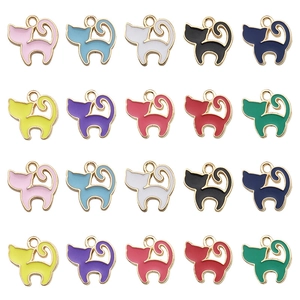 Cat Charms Alloy Enamel Drip Oil Pendants For Jewelry Making DIY Earring Necklace Bracelet Accessories Cartoon Cute Animal