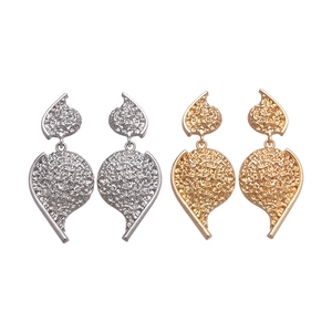 Metallic heart stud earrings with wrinkled texture in silver and gold minimalist finish