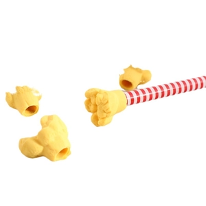 Set of creative popcorn shaped pencil erasers on a clean white background studio shot