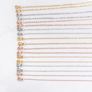 Stainless steel chain necklaces with lobster clasps in gold, silver and rose gold finishes