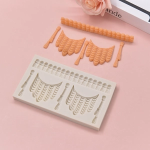 Royal curtain cake border silicone mold for DIY fondant baking decoration and crafting
