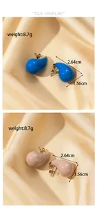Size specifications and weight for these elegant colorful teardrop enamel earrings