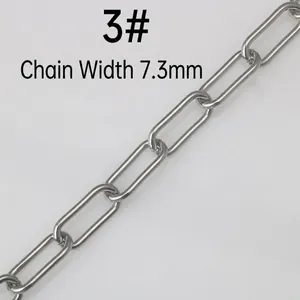 Close-up of 7.3mm stainless steel paperclip chain links for jewelry making diy