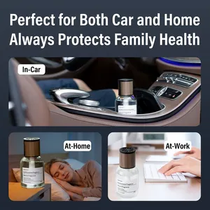 Minimalist car and home fragrance glass bottle with wooden lid for multi-scene use