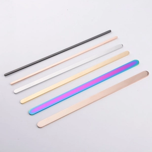 Polished stainless steel C-shaped cuff bracelet blanks in multiple colors and widths