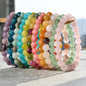 8mm natural gemstone beaded bracelets for friendship gift featuring tourmaline and quartz